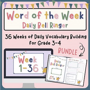 Yearlong Vocabulary Bell Ringer Bundle – 36 Weeks of Daily Word Work (Editable C