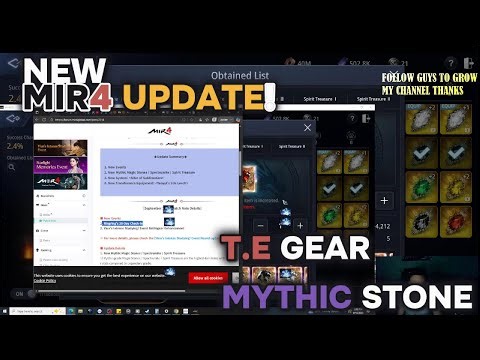 MIR4 UPDATE: NEW. T.E GEAR MYTHIC STONES ETC