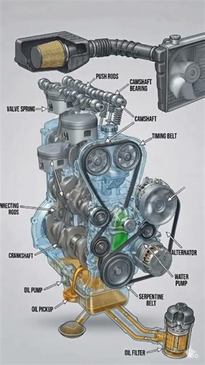 ENGINE INTERNALS – CUTAWAY VIEW | Inside a Car Engine Explained 🔧🔥#EngineInternals #CutawayView