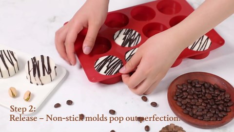 Oreo Silicone Molds 2 PCS, 12 Cavity Cylindrical Chocolate Covered Oreos Cookie Mold, Baking Mold for Oreo, Chocolate, Cookie, Candy, Mini Cake, Jelly