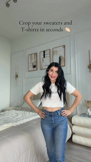 Crop your sweaters and oversized t shirts in seconds #hack | Fashion & Lifestyle