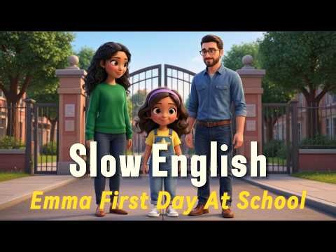 Emma's First Day of School! | Slow English Listening for Beginners (A1 - A2 Level)