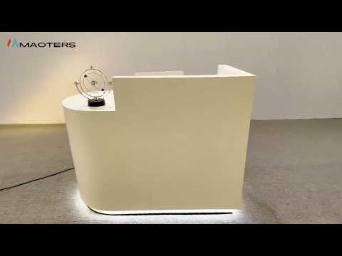 47" Compact Curved Reception Desk with LED Glow – Sleek Minimalist Perfection!