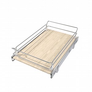 STORKING Pull Out Cabinet Organizer 20" W X 22" D, Slide Out Drawers For Kitchen Organizers and Storage, Drawers For Cabinets Capacity Heavy Duty Caddy, Cabinet Shelves Wood Chrome, Pantry Storage