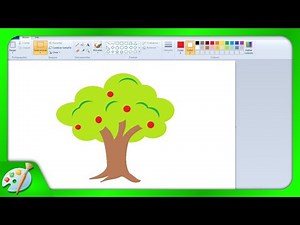 Dibujos en Paint 040 - Cómo dibujar un Árbol de Manzanas