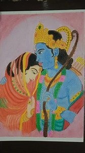 Sita Ram Vivah Drawing ✨ | Final Part | Ram Sita Wedding Art | Oil Pastel Drawing #shorts