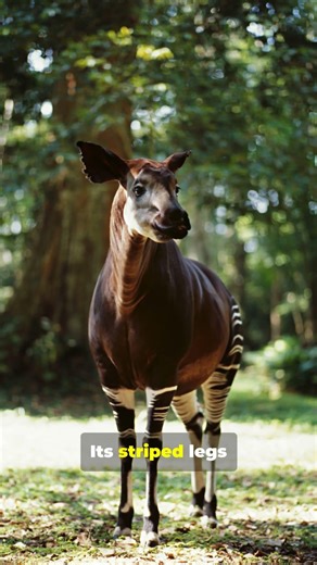 The okapi moves quietly through the rainforest #facts #naturereels #wildlife #wildlifereels