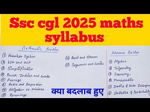 SSC CGL 2024 MATHS SYLLABUS (Arithmetic and Advance maths )