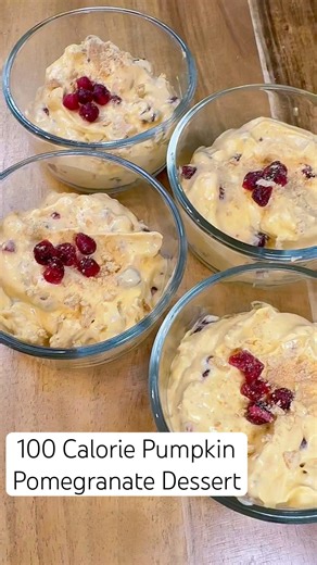 100 Calorie Pumpkin Pomegranate Dessert Cups #shorts #shortsfeed