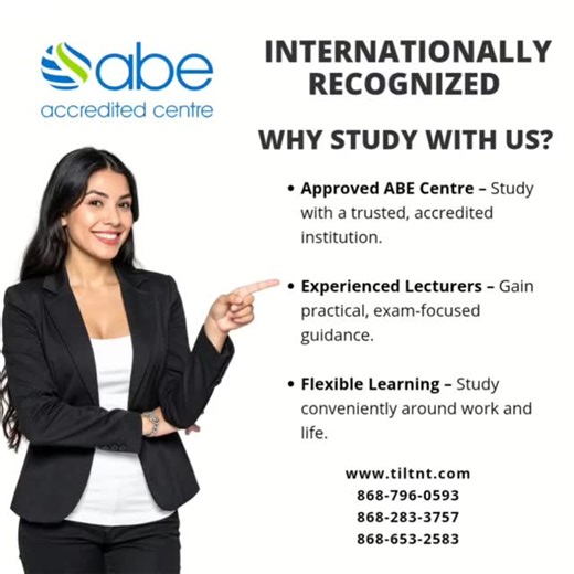 🚀 Ready to take your next step in education and career success? 📘 Enroll in the ABE Level 4 Foundation Diploma at Technical Institute for Learning! Gain globally recognized qualifications, boost your skills, and unlock exciting opportunities in business and management. 🌟 🔗 Learn more & apply: https://www.tiltnt.com/l4fdip.php #Education #ABEDiploma #TILeads #CareerGoals LearnAndGrow 🎓✨ | Technical Institute for Learning Limited