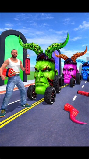 Franklin Vs Hulk Head in indian bike driving 3d #indianbikedriving3d #shortfeed