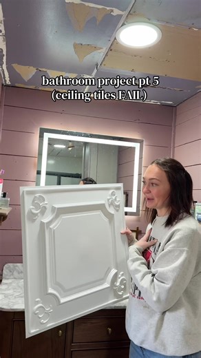 Bathroom DIY Project: Ceiling Tiles Installation Fail