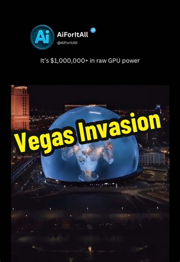 The Las Vegas Sphere isn’t “just visuals”… It’s brute-force computing at a massive scale 🤯 Behind that glowing planet: • 150 high-end NVIDIA GPUs • Over $1M in graphics hardware alone • 1.2 million programmable LEDs • Every pixel rendered live, inside and out No tricks. No filters. Just insane real-time compute power turning architecture into a living display. This is what happens when gaming GPUs meet city-scale art. The future of entertainment isn’t coming — it’s already lit up in Vegas. 🎰⚡️