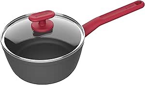 GoodCook ProEase Nonstick Sauce Pan with Lid, 2-Quart, Black, Nonstick Cookware, Even Heating, Dishwasher Safe, Ergonomic Handle, Non-Toxic, Durable Cooking Pot