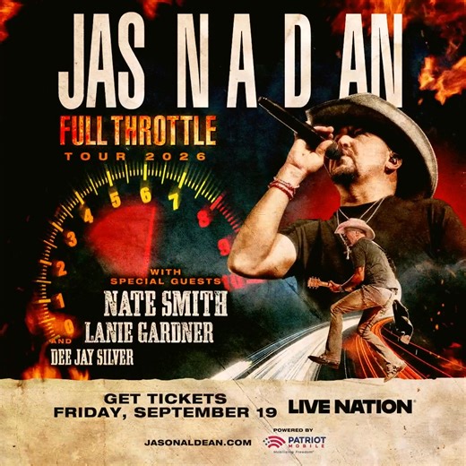 FULL THROTTLE TOUR 2026 💥 with special guests Nate Smith, Lanie Gardner & Dee Jay Silver! Tickets on sale starting THIS Friday, Sept 19th @ 10AM local time. | Jason Aldean