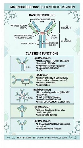 Immunoglobulin structure and function #neet #physiology #mbbs #revision #exam #shorts #ytshorts #bio