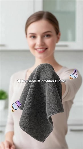10 Counts Thickened Magic Cleaning Cloth, Microfiber Streak Free Cloth, Reuseable Magic Fiber Towels Rags, Cleaning cloths with multipurpose use, miracle cloths for glass, kitchen and vehicle windows. #homeessential #hygieneproducts #microfibretowels #cleaningtool #diycarclean #petcleaningessential #nappies #cleaningbundles #waterproofreusablehooks #easyclean
