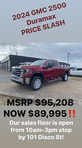 2024 GMC Sierra 2500 Double Cab in Volcanic Red 🌋 ✔️ 6.6L V8 Duramax Diesel ✔️ Snow plough/fifth wheel prep package ✔️ all weather floor liners ✔️ 3 years OnStar remote access .. just to name a fee features! Come on down to 101 Disco St., or call 📞 one of our friendly sales staff at 902-564-4491!! Open today from 10am-3pm ⏰ | MacIntyre Chevrolet Cadillac Buick GMC