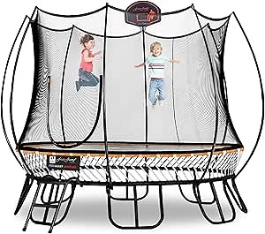10FT Round Springless Trampoline with Safety Enclosure Net - 10’ Outdoor No Spring Trampoline for Kids, Teens and Adults - 10 Feet Recreational Trampoline with Ladder
