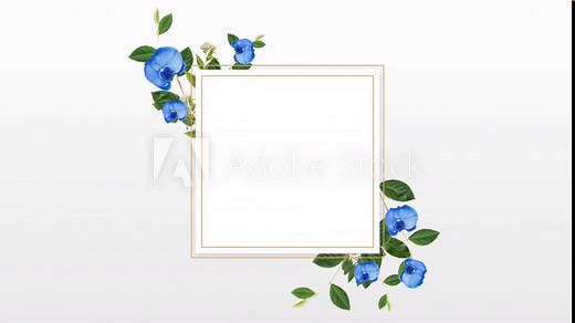 Border design with pretty blue flowers