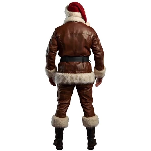 Handmade Genuine Leather Santa Suit: Classic Fur Trim Cosplay Costume - Etsy