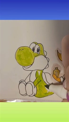 Drawing #Yoshi from #supermario #yoshicraftedworld #yoshifanart #nintendo #yoshi #art