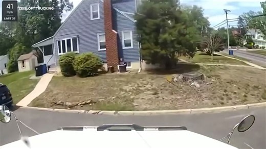 Dashcam video shows wild moment dump truck smashes into home