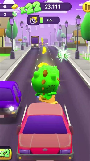 Talking Tom Gold Run Super Dino Tom Jumps Over All Flying Car Obstacles & Complete All Raccoons Race