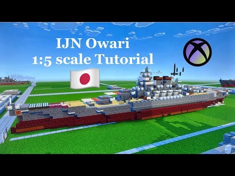 🐺Minecraft IJN Owari 1:5 scale Tutorial | Custom-built Japanese battleship