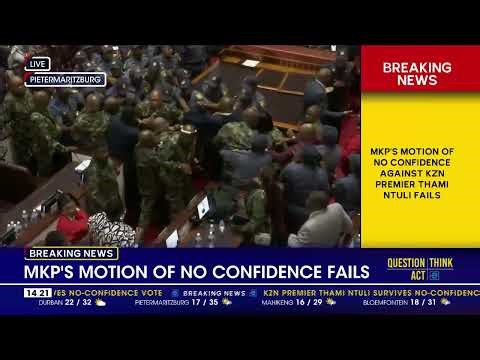 Chaos erupts as no-confidence motion against KZN Premier fails