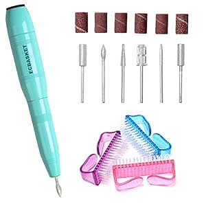 ECBASKET Electric Nail File Electric Nail Drill Acrylic Nail File Drill Manicure Pedicure Tools for Home Use DIY Nail Art Nail Salon with 3PCS Nail Brushes