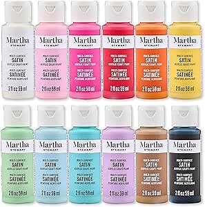 Martha Stewart, Multi-Surface Satin 12 pc Paint Set, Color Essentials