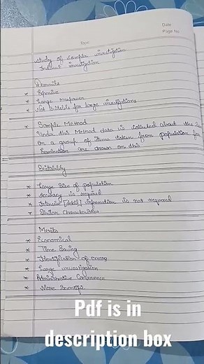 Census and sample method of collection of data/ch 3/Economics/class11th#toppers notes #viral #easy .