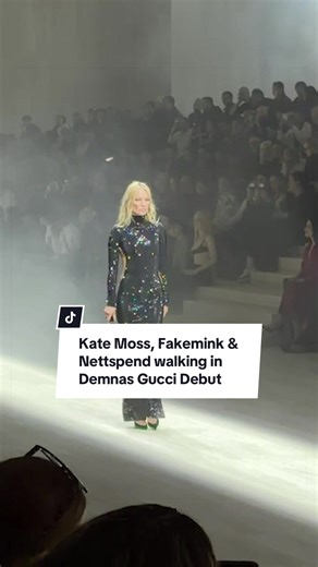 #katemoss, #fakemink & #nettspend on the Most anticipated catwalk of #milanfashionweek walking for #demna @Gucci