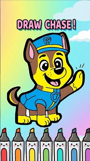 How to Draw Chase from Paw Patrol 🐶🚓 Easy & Satisfying! #shorts