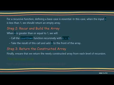 Mastering Recursion: How to Return an Array with countDown Function in JavaScript