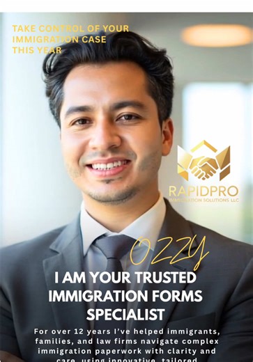 Hi! 👋 I’m Ozzy, your trusted immigration forms specialist. Need help completing your immigration forms? Let me handle all the administrative paperwork so you can focus on your family and future. Why Choose Me ✅ Over 12 years of experience with immigration forms ✅ 100% bilingual (English/Spanish) ✅ Registered and bonded ✅ Fast, clear, and well-organized delivery ✅ 5-star customer service[Attachment] Your immigration forms are my priority. I prepare your documents professionally, clearly, and str