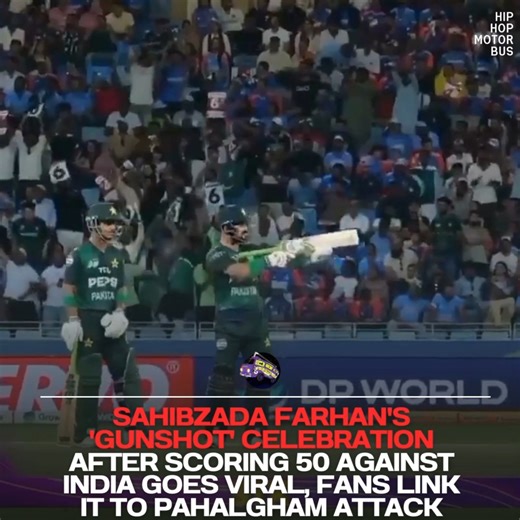 HIP-HOP MOTOR BUS on Instagram: "After reaching the 50-run mark, Farhan celebrated aggressively, and his gun celebration is going viral on the internet. The right-handed batter, after getting two lifelines by Abhishek Sharma, completed his half-century in 34 balls. He crossed the 50-run mark by hitting Axar Patel for a six on the third ball of the 10th over of Pakistan’s innings. VIDEO COURTESY: SONY LIV Follow @hiphopmotorbus for all the fresh, hot and viral news. Tags: #sahibzadafarhan #asiacu