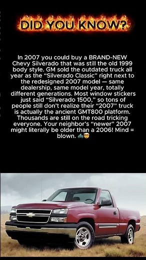 In 2007 you could buy a BRAND NEW Chevy Silverado