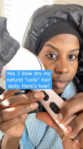 I blow dry my natural hair every day. Watch my hooded dryer routine!
