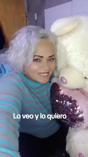 Hugging a Giant Teddy Bear with a Heart