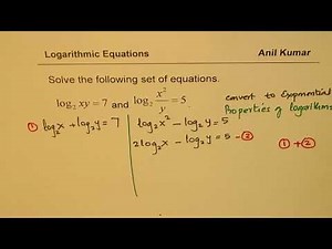 How to solve Simultaneous Equations in Logarithms - EDEXCEL - GCSE - SAT