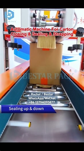 Automatic machine for carton closing sealing strapping