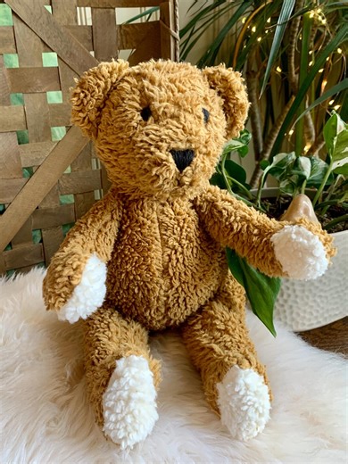 Handmade Organic Cotton Teddy Bear – Naturally Dyed Sherpa Plush, Eco Friendly Baby Shower Gift Nursery Keepsake Heirloom Walnut & Cosmo - Etsy