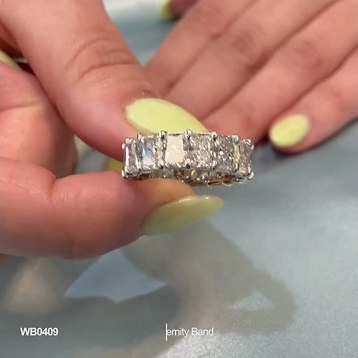 8.65 carat Radiant Cut Lab Diamond Eternity Band