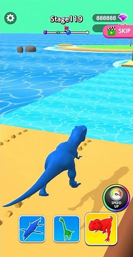 🎮 Dino Ninja Race Stage #119 🦖👑 #shorts #mobilegame #trex