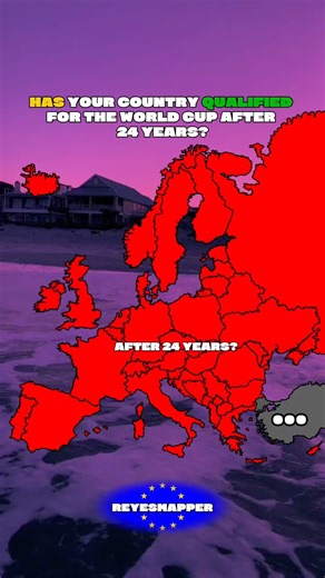 Has your country qualified for the world cup after 24 years? #worldteamcup #europe #fypp #mapping