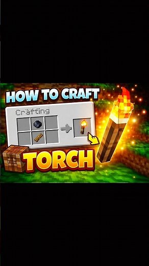 how to craft torch in minecraft #minecraft