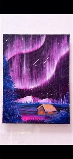 Cloth Acrylic Painting Tutorial/Red Aurora #painting #sittingonthedockofthebay #art