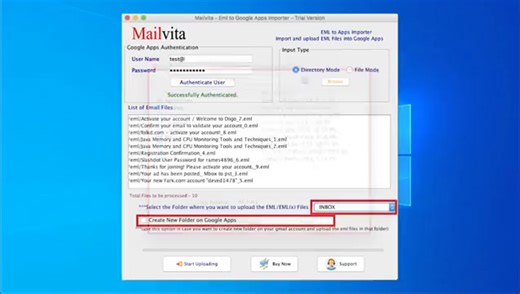 Mailvita EML file to G Suite Importer for Mac to Import EML to Google Workspace.